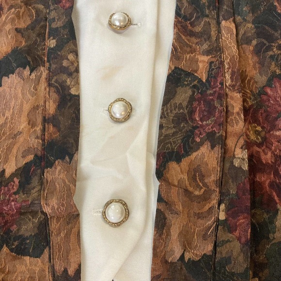 Vintage GOOD TIMES Shirt Top Blouse Women’s Size 14 Floral Shoulder Pads USA - Picture 2 of 9